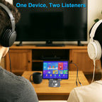 3.5mm TRRS Splitter for 2 Headphones 1FT 2-Pack, Dual Support Audio & Mic, 3.5 mm Aux Jack Cable 1 in 2 out, Double 1/8" Stereo Female Adapter,Headset Split Y Cord 2 Way for Phone/Tablet/Laptop/PC/MP3