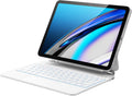 GreenLaw for iPad 11th(A16,2025)/10th(2022) Generation Case with Keyboard, Magic-Style Keyboard Stand, 7 Color Backlit, Stain-Resistant Surface, Multi-Touch Trackpad, White