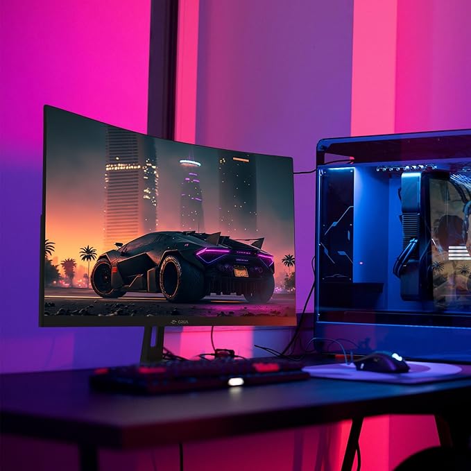 CRUA 27" Curved Gaming Monitor, 280Hz FHD (1920X1080P), 1800R VA Panel, 120% sRGB, Support AMD FreeSync, Low Blue Light, Ultra-Smooth Esports Display, HDMI 1.4 & DP 1.2, Wall Mountable Installs-Black