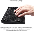 Wireless Keyboard and Mouse Combo, 2.4G Silent Cordless Keyboard Mouse Combo for Windows Chrome Laptop Computer PC Desktop, 106 Keys Full Size with Number Pad, 1600 DPI Optical Mouse (Black)