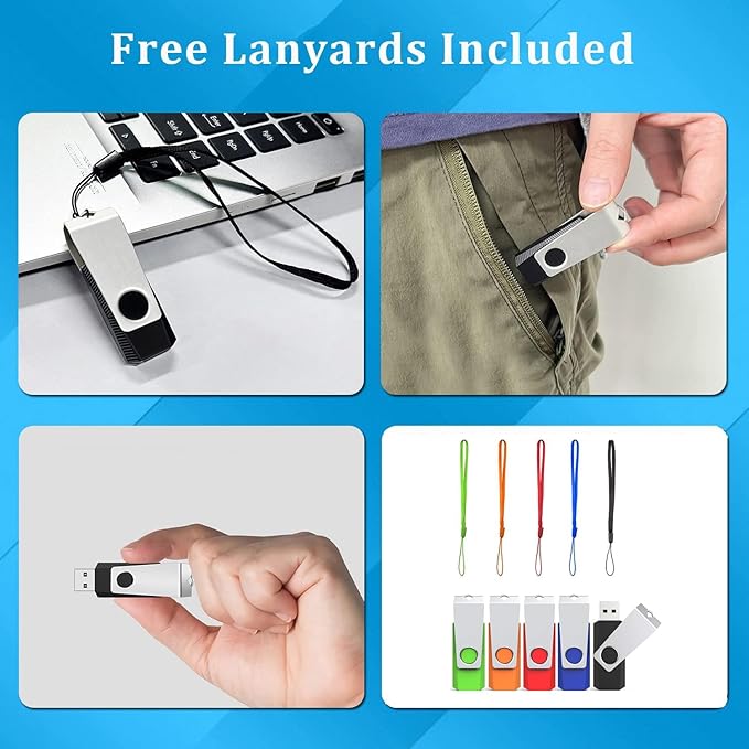 (Not 128GB) 128MB USB 20 Pack, Wooolken USB 2.0 Flash Drive Memory Stick Thumb Drive Jump Drive USB Stick for Data Storage and Backup (Mixed Colors)