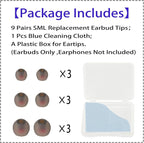 9 Pairs Earbud Tips,Silicone Replacement Earbud Tips Inner Hole 3.8mm -5.5mm, Headphone Ear Cover Fit Most in-Ear Headphones,Black Red(SML)