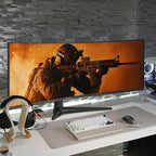 CRUA 49" Curved Gaming Monitor | DFHD(3840x1080P), 144Hz/165Hz, 1500R, 32:9, AMD FreeSync, 120% sRGB, Height Adjustable Ultra-Wide Screen Monitors, HDMI 2.1 & DP 1.4, Wall Mount Install- Black