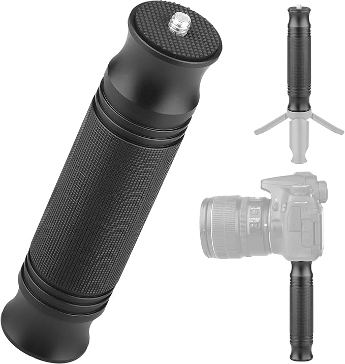 ChromLives Camera Handle Grip Support Mount Universal Handlegrip Camera Stabilizer with 1/4 inches Male Screw for Digital Video Cameras Camcorder Action LED Light Phone