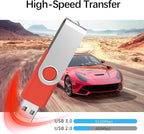 TOPESEL 5 Pack 64GB USB 3.0 Flash Drive Memory Stick Thumb Drives (5 Mixed Colors: Black Blue Green Red Silver)