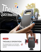 MRGLAS 2025 Upgraded Phone Holders for Your Car with New Metal Hook Clip, Handy Air Vent Cell Phone Car Mount [One Hand Operation], Universal Automobile Cradle for iPhone Android and All Smartphones