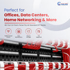 NewYork Cables 48 Port Cat6 Patch Panel – 10Gb Ethernet, 2U Rackmount 19-Inch, Color-Coded T568A/B Labels, Unshielded, 110/Krone Compatible, Black