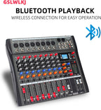 8 Channel Professional Digital Mixer Sound Board Console Bluetooth Live Studio Audio Mixer Power Mixing USB (110V-220V)