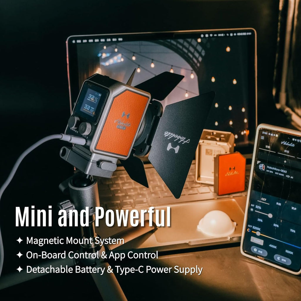 Harlowe Micro Portable Led Light for Camera 8W Bi-Color 2700K-6500K CRI/TLCI 96+ Small Camera Lighting Kit Mini Cube Fill Light for Photography and Video Recording Micro Standard Kit