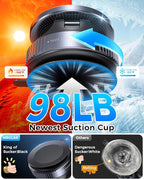 MRGLAS 2026 Upgraded Vacuum Magnetic Phone Holders for Your Car 360° Adjustable Absorption Magnetic Bracket 98LBS Magsafe Suction Cup Phone Mount for iPhone Car Truck Accessories for Men Women