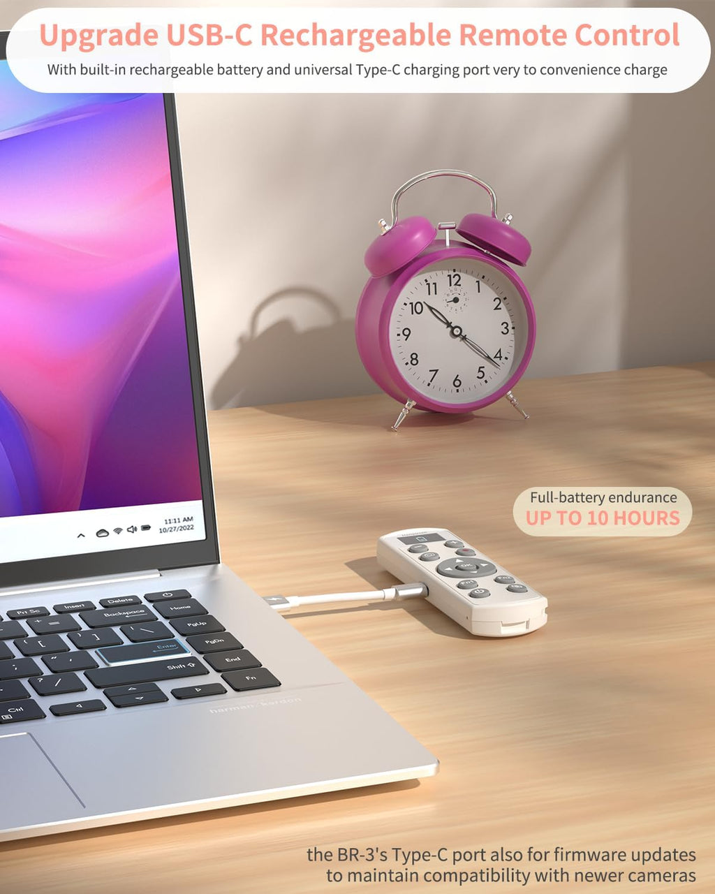 Hanpusen Rechargeable Camera Remote Control - Wireless Shutter Release with OLED Screen Compatible with Nikon Z6lll, Z30, Z50, Z50ll, Zfc, Zf,Z6II,Z7II,B600,P1000,P950；Replaces ML-L7