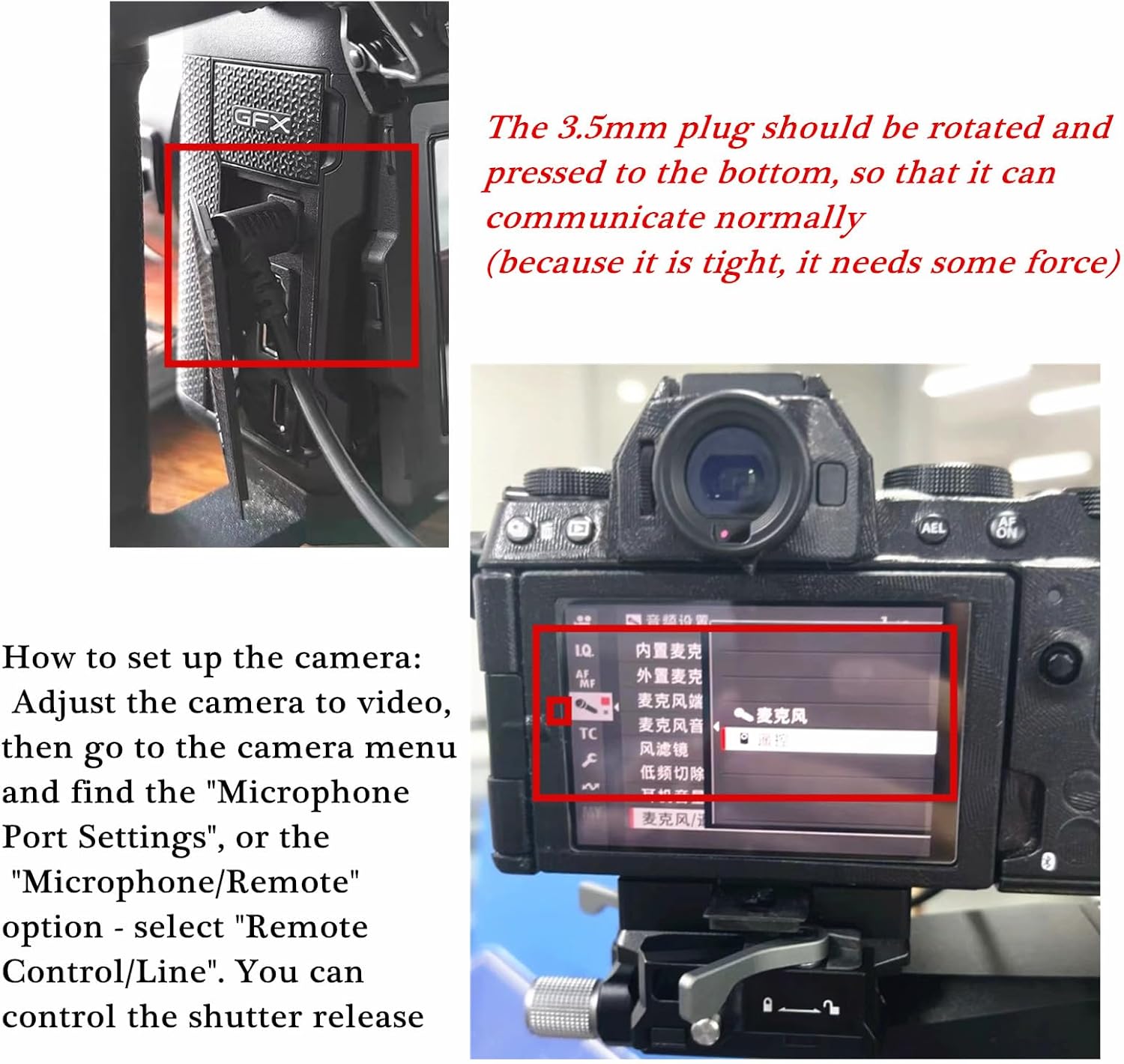 for Fuji gfx100II/GFX100RF Cable Release Wire Shutter Button Shooting Controller RC301-3.5mm Small Remote Control for Fujifilm Camera to xt50/X-M5/x-s10/xs20 xt200 (RC301-3.5mm Fuji 30cm/11.8in)