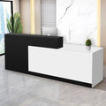 Reception Desk with Counter Modern Checkout Counter with Lockable Drawer Keyboard Tray Receptionist Desk for Office Salon Reception Table D Right 51inch/130cm