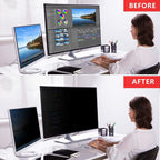 24 Inch Computer Privacy Screen Filter for 16:9 Aspect Ratio, Anti-Glare, Eye Protection, Anti-Blue Light Computer Monitor Privacy Filter, Removable Anti-Scratch 24in Protector Film