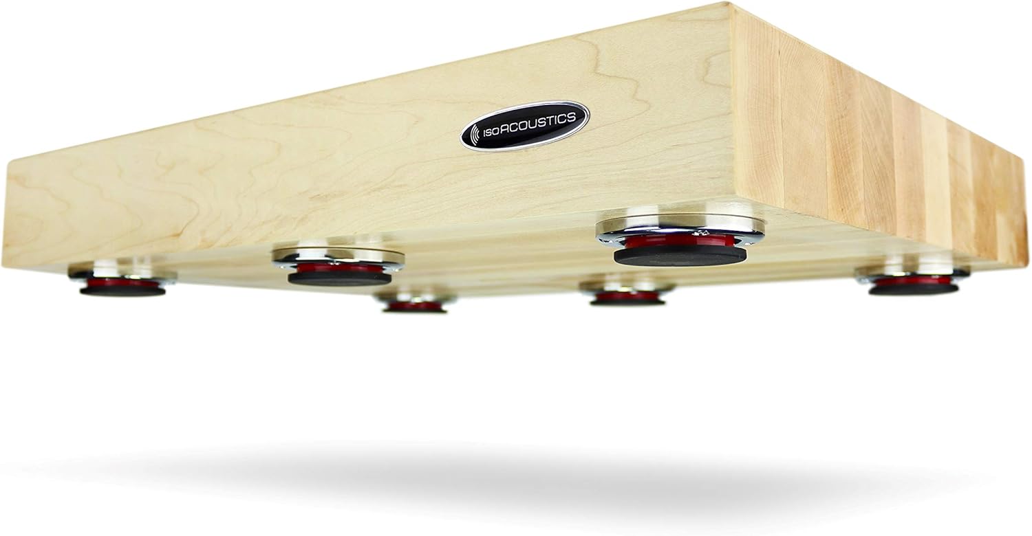 IsoAcoustics Delos Turntable Isolation Butcher Block Series: 2216M2 (22"W x 16"D x 3"H) Maple