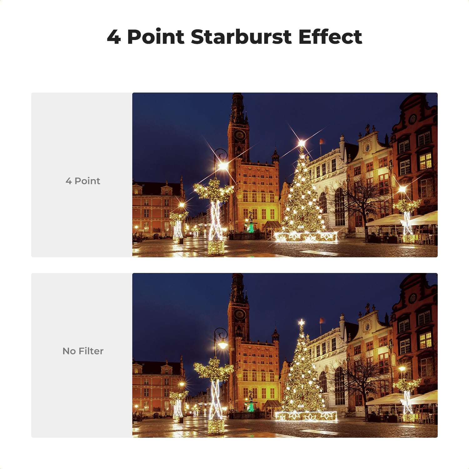 K&F CONCEPT 55mm Star Filters Kit (3pcs) 4 Points 6 Points 8 Points Cross Screen Starburst Filters Set -18 Layer Coating Ultra Slim Optical Glass Camera Lens Filter with 3 Cleaning Cloth