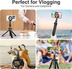 elitehood Magsafe Phone Tripod Mount Adapter with 360° Rotatable Cold Shoe & 1/4” Screw, Magnetic Camera Phone Mount, Aluminum iPhone Holder for Tripod Camera Video Recording Live Streaming Vlogging