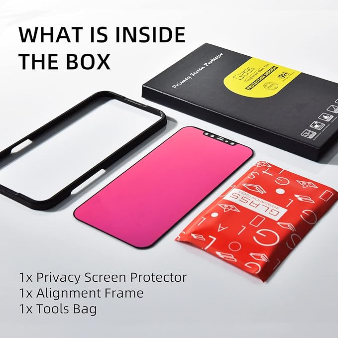 EGKimBa Privacy Screen Protector compatible with iPhone 12 Mini, 5.4 inch Gradient Colorful Electroplated Anti-Spy Anti-Blue Light Easy Installation Tempered Glass