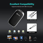 PHIXERO 512GB Portable SSD, Type-C Interface, Up to 450Gbps, Built-in mSTAT SSD for Ultra-Fast Data Transfer,Black