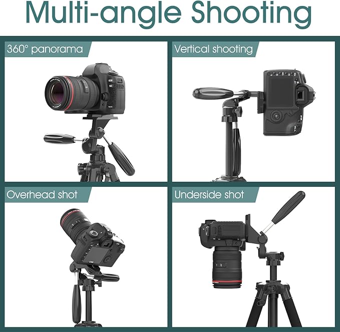 UBeesize 74" Camera Tripod with Phone Holder and Remote, Heavy Duty Tripod Stand with Portable Bag for Phone and Camera, Compatible with DSLR Cameras, Cell Phones, Spotting Scopes and Binoculars