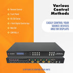 J-Tech Digital HDBaseT 4x4 Matrix Extender Switcher Supports HDMI2.0 HDCP2.2 4K60Hz 4:4:4 HDR Dolby Vison with 4 PoC Receivers, Over Single Cat5e/6 Cable, Control App, Compatible with Control4 Driver