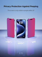 Compatible for iPhone 14 Pro Max Privacy Screen Protector Tempered Glass 6.7 Inch, Pink Gradient Anti Spy Anti Blue Light HD Easy Installation