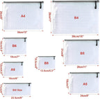 Oaimyy-12 Pcs A6,Mesh Zipper Pouch Document Folders Bag Zipper Zip File Folders,Puzzle Bags for Organizing Storage (Black, 4.5"x 6")