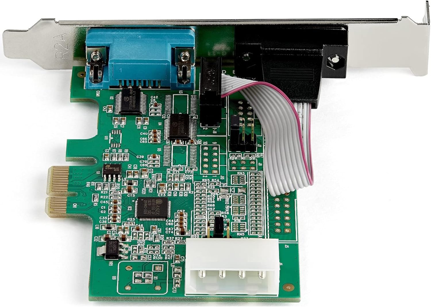 StarTech.com 2-port PCI Express RS232 Serial Adapter Card - PCIe RS232 Serial Host Controller Card - PCIe to Dual Serial DB9 Card - 16950 UART - Expansion Card - Windows & Linux, TAA (PEX2S953)