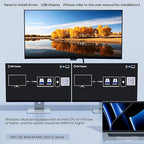 USB C KVM Switch 3 Monitors 2 Laptops 4K 1080P@60Hz,USB-C Docking Station Triple Monitor KVM Switches with 4 USB 3.2 Ports,10Gbps 80W PD Charging,For Windows and Mac OS,Driver Installation is Required