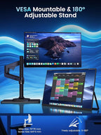 Newsoul Portable Monitor 4K, 120Hz Gaming Monitors 3840 * 2160 UHD, 100% DCI-P3, 1500:1 Contrast, FreeSync 0.1ms, Built-in Stand & Speaker, USB-C HDMI Portable Screen for Laptop, Phone, Game Console