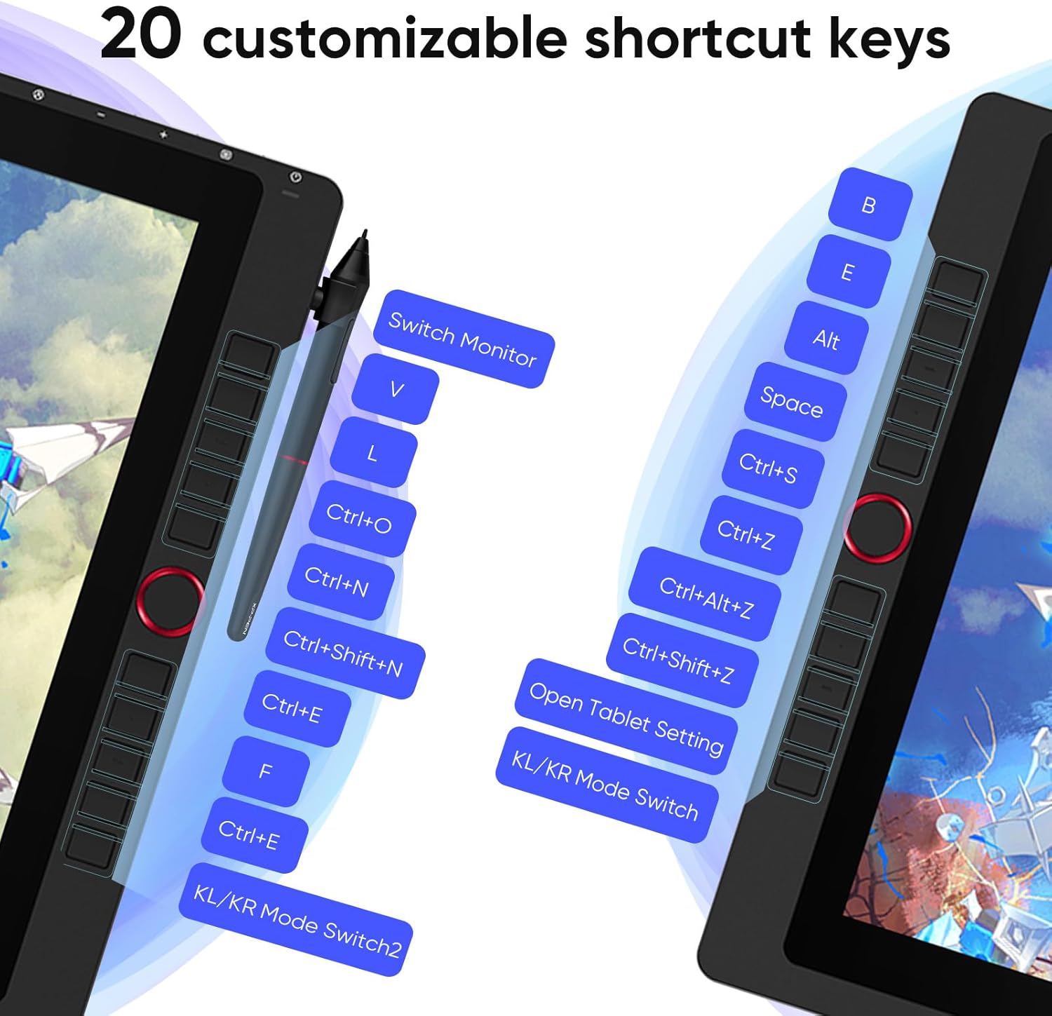 XPPen Artist 24 Pro 2.5K QHD Drawing Tablet with Screen,16.7M Colors Graphics Tablet with 8192 Pen Pressure Battery-Free Tilt Stylus & 20 Shortcut Keys for Windows, Mac, Chrome, Linux, 23.8"