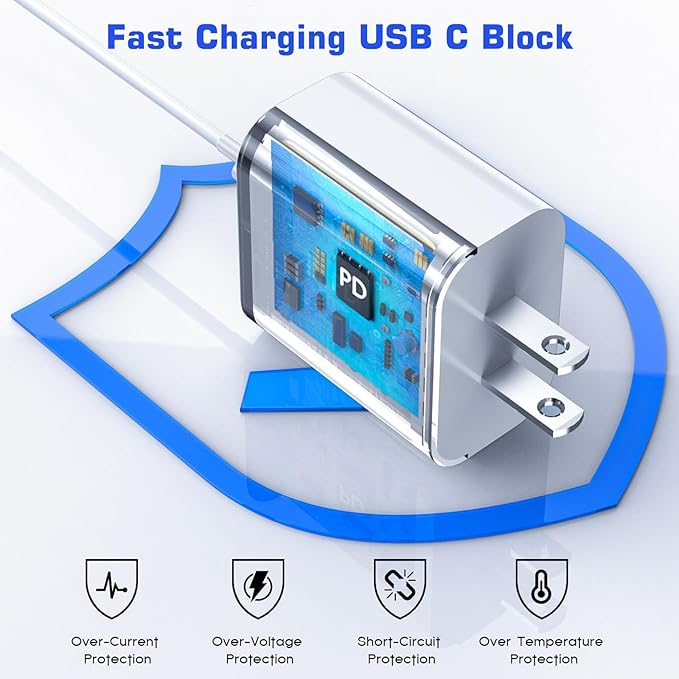 10FT iPhone Fast Charger,[Apple MFi Certified]10Foot Extra Long USB C to Lightning Cable PD Fast Charger iPhone Block Cubes Adapter Quick Charging for iPhone14 Pro Max/14 Plus/13 Pro/Mini/12/11/X,iPad