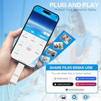 iDiskk 512GB Mfi Certified,Flash Drive for iPhone,Photos and Videos iPhone USB Storage,Photo Stick,for Computer Photo Storage Stick Lightning iPad, Mac/PC,FLASHDRIVE for Your iPhone (auto Backup)