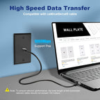 VCE Black Ethernet Wall Plate (UL-Listed), 1-Port CAT6 Wall Plate and Jack, RJ45 Keystone Wall Outlet with Single Gang Low Voltage Mounting Bracket, 2-Pack