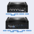 Firewall Micro Appliance Core N150,4xi226-V 2.5G Fanless Mini PC,DDR5,2*NVMe 2*SATA,6*USB,2*HDMI,Type-C,DP,Firewall Mini PC NAS Server