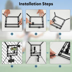 Cell Phone Fence Mount with Shade, Fence Phone Holder Mounting Kit for iPhone, GoPro, Mevo Start, Insta360 and Other Action Cameras, Streaming Kit for Recording Baseball, Softball and Tennis