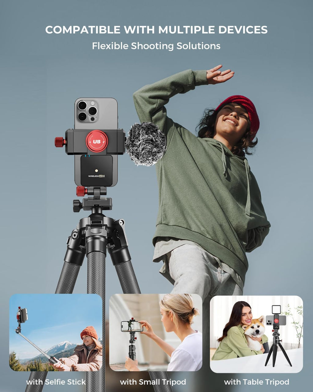 UBeesize Metal Phone Tripod Mount Cold Shoes with Arca QR Base, 3 Control Knob 360° Cell Phone Tripod Adapter for iPhone, Samsung, Desktop Tripod Smartphone Holder for Video Streaming Vlogging Rig