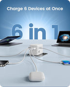 LENCENT 65W International Travel Adapter, Universal Travel Adapter with 2 QC USB-A & 3 PD3.0 Type C Power Outlet, Fast Charging for Phone,Laptops, All-in-One Outlet Converter for USA/UK/EU/AUS, White