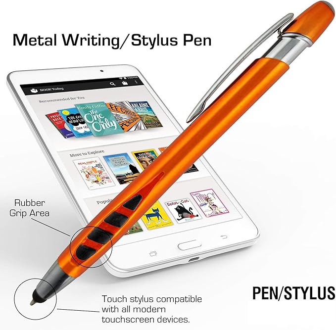 Stylists Pens for Touch Screens - Touch Screen Pen - Pen with Stylus Tip - for Your iPad, iPhone, Samsung Galaxy & More -Assorted Barrel Colors, Black Ink, 7 Pack