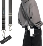 MAGEASY Universal Cell Phone Lanyard Crossbody - Anti-Theft Crossbody Phone Strap for iPhone 16 Pro Max & Most Smartphones, for Men & Women | 20mm (Concrete Gray)