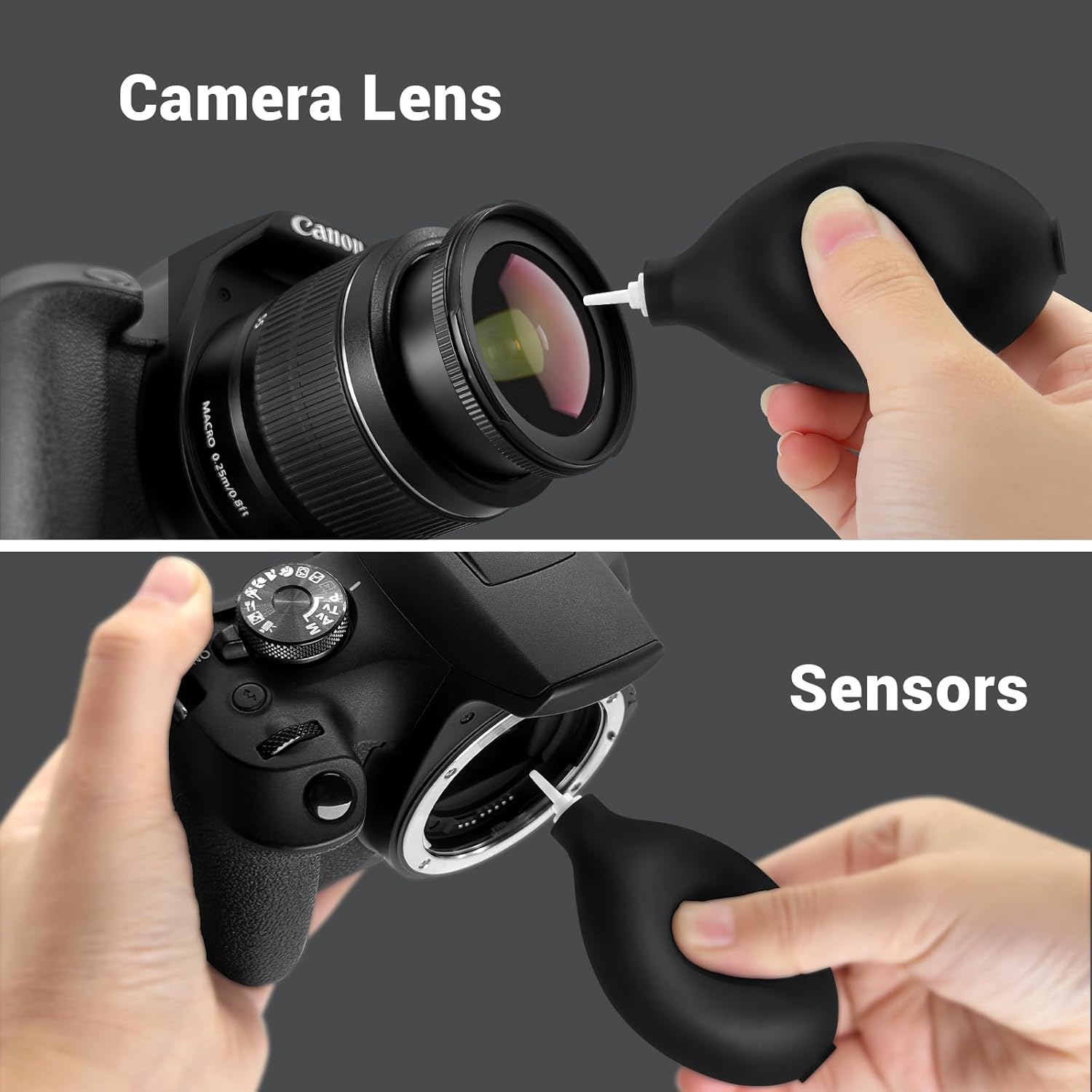 Updated Camera Lens and Sensor Cleaning Kit for Full Frame DSLR - 10x Swabs, Cleaner, and Essentials for Canon, Nikon, Sony