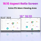 Portable Gaming Monitor 16 Inch QHD 2.5K 2560X1600 16:10 100 Hz 100% sRGB 10 Bit Travel Monitor for MacBook, Laptop, PC, Surface, Game Console, VESA Compatible, with Kickstand & Sleeve