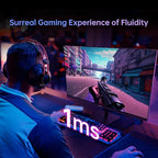 KTC 24.5'' Gaming Monitor 180Hz FHD,Fast IPS 1080P 1 ms, 128% sRGB HDR10,Freesync HDMI x 2 /DP x 1 VESA Tilt Adjustable Xbox PS5 Switch (HDMI Cable Included)