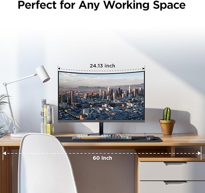 KOORUI 27 Inch Curved Monitor FHD 1080P Display, 75Hz PC Screen, Computer Monitor with HDMI VGA,Tilt Adjustable,1500R, Flick-Free Eye Care