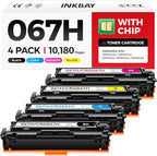 067H Toner Cartridge Set with Chip High Capacity Compatible for Canon 067 067H Toner for Color ImageClass MF656Cdw LBP632Cdw MF654Cdw MF653Cdw LBP633Cdw MF650C LBP630C Printer 4 Pack Black and Color