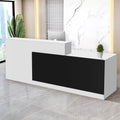 Reception Desk with Counter Modern Checkout Counter with Lockable Drawer Keyboard Tray Receptionist Desk for Office Salon Reception Table E Right 71inch/180cm