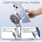 Magnetic Pocket Phone Tripod Foldable Compatible with Magsafe for iPhone 15/14/13/12 Plus Pro Max Series, Upgrade Mini Cell Phone Tripod Mount Handle Smartphone Desk Stand Travel All in One