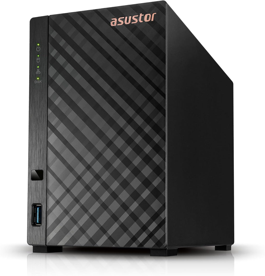 Asustor Drivestor 2 Lite AS1102TL, 2 Bay NAS, 1.7GHz Quad Core, 1GbE Port, 1GB RAM DDR4, Personal Private Cloud, Backup for Home & Small Office, Network Attached Storage(Diskless)