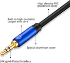 Tan QY Headphone Splitter 1Ft, 3.5mm Female to 2 Dual 3.5mm Male Headphone Mic Audio Y Splitter Cable Smartphone Headset to PC Adapter (1Ft/0.3M, Blue)