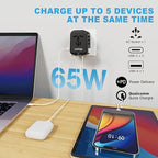 Universal Travel Adapter, GaN 65W International Power Adapter, 3 USB-C & 1 USB-A Fast Charging Travel Charger, All in One Worldwide Travel Plug Adapter, Outlet Adapter for Europe UK USA AU